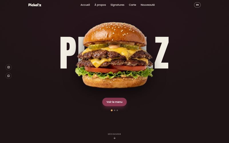 Page d'accueil du site Pickel'z